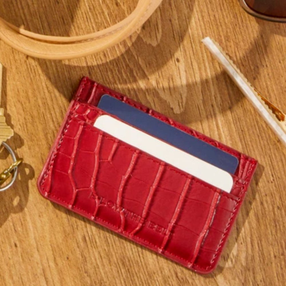 FABFITFUN X B-LOW THE BELT CROC CARD CASE Vegan Leather